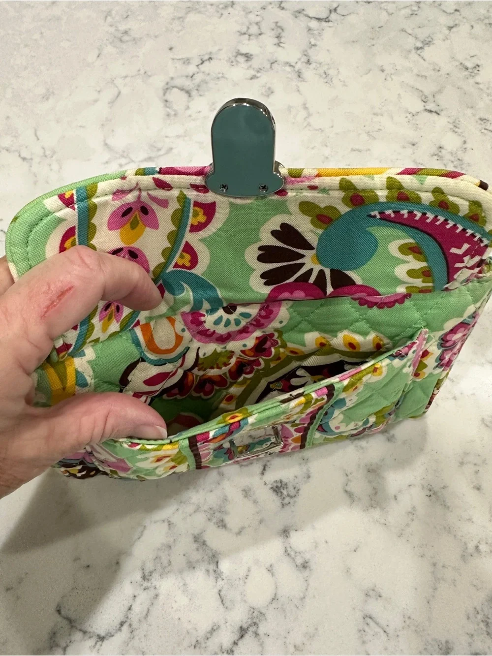 Vera Bradley Quilted Tutti Frutti Wristlet - Pink, Green & Turquoise